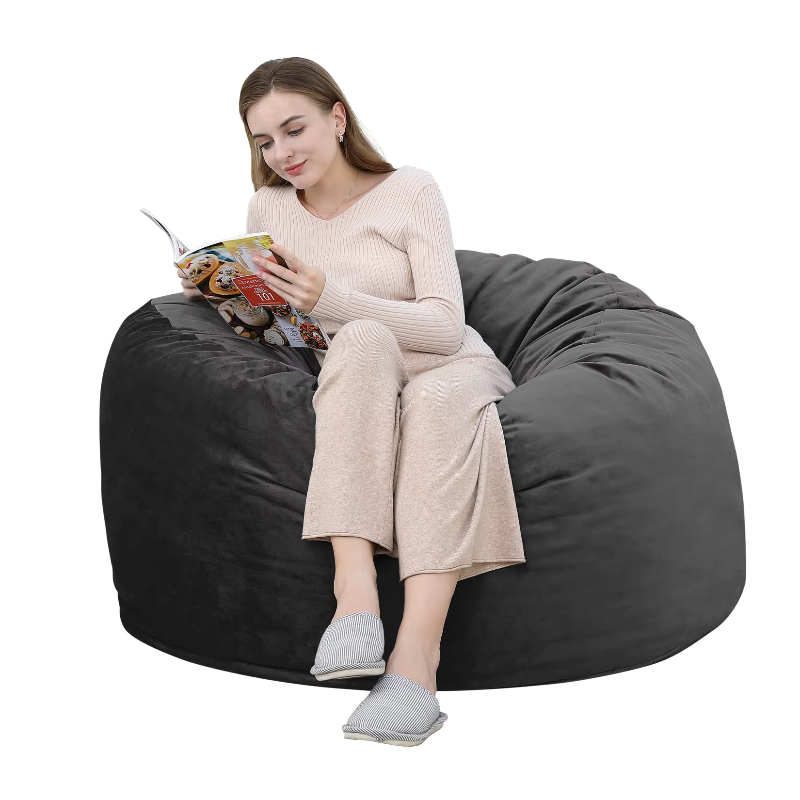 Pouf Cylindrique Uni d'Intérieur