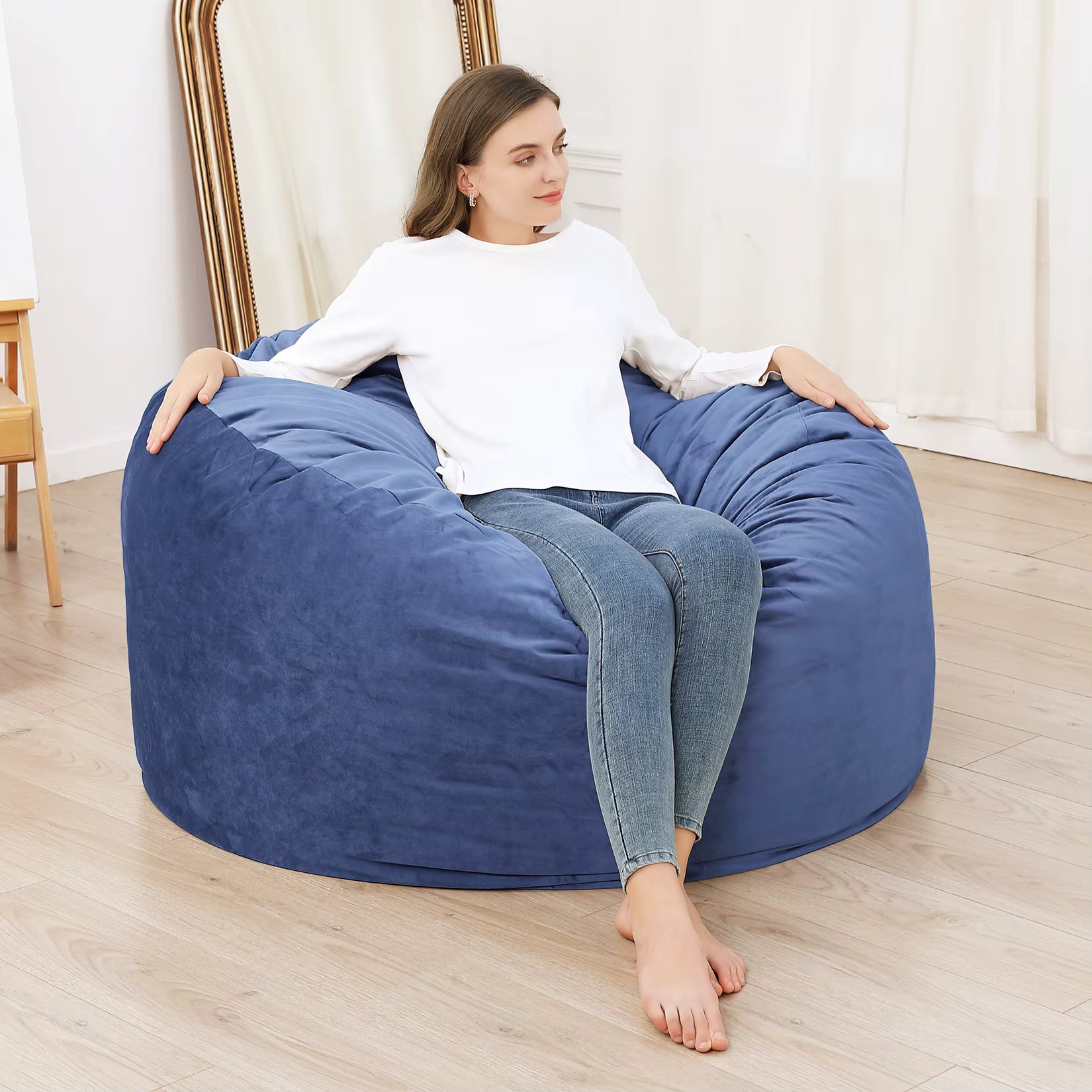 Pouf Cylindrique Uni d'Intérieur