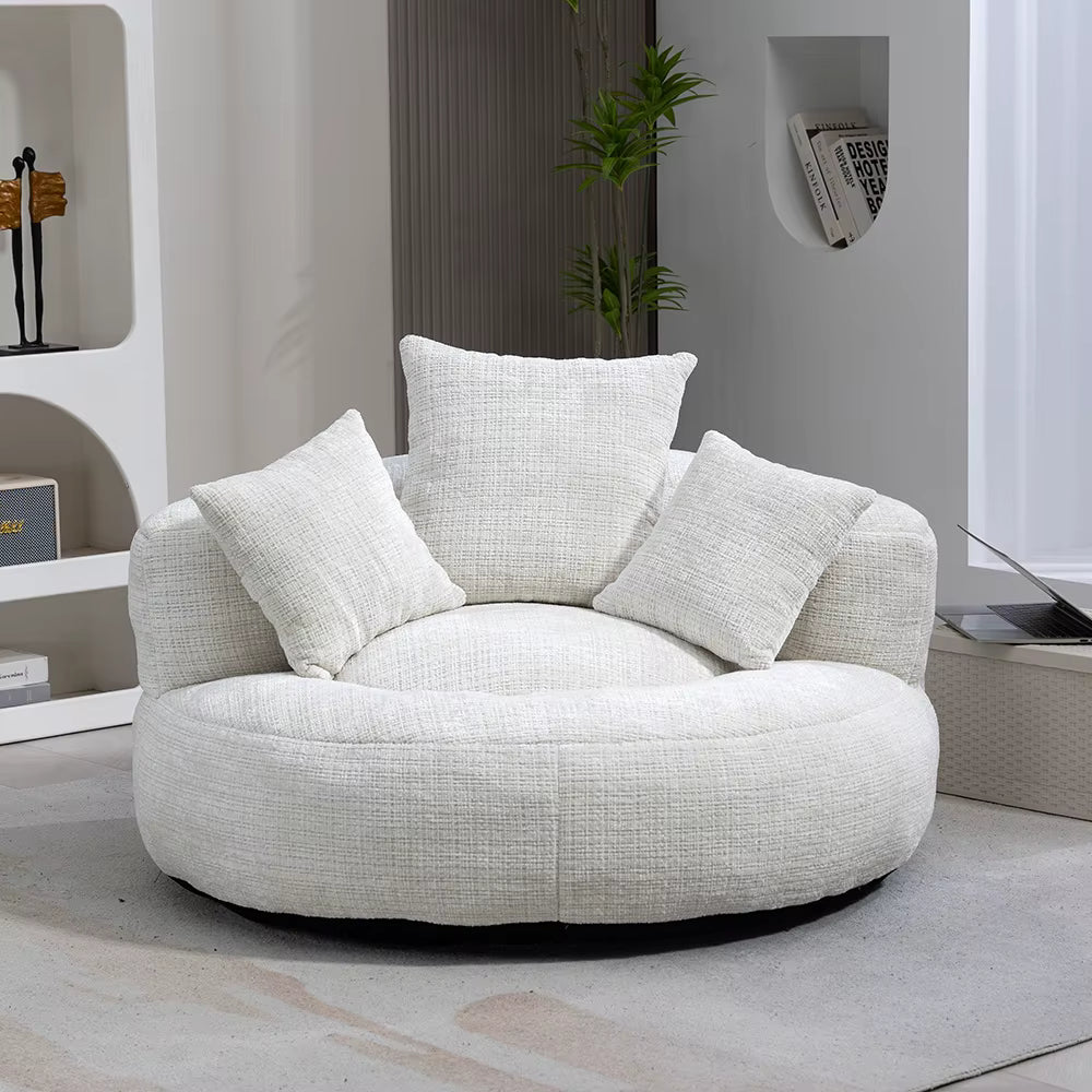 Pouf d'Intérieur Souple en Velours Côtelé