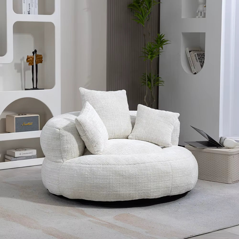 Pouf d'Intérieur Souple en Velours Côtelé