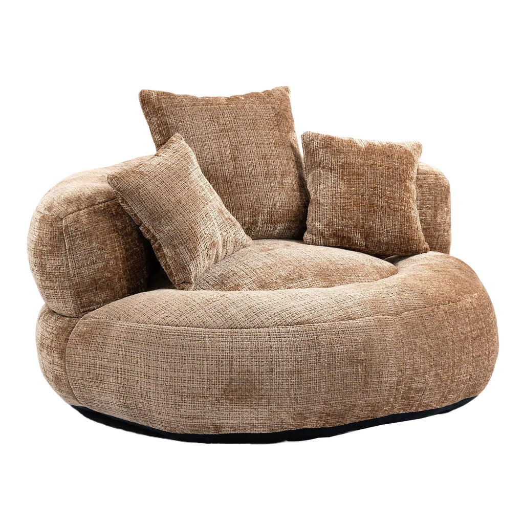 Pouf d'Intérieur Souple en Velours Côtelé